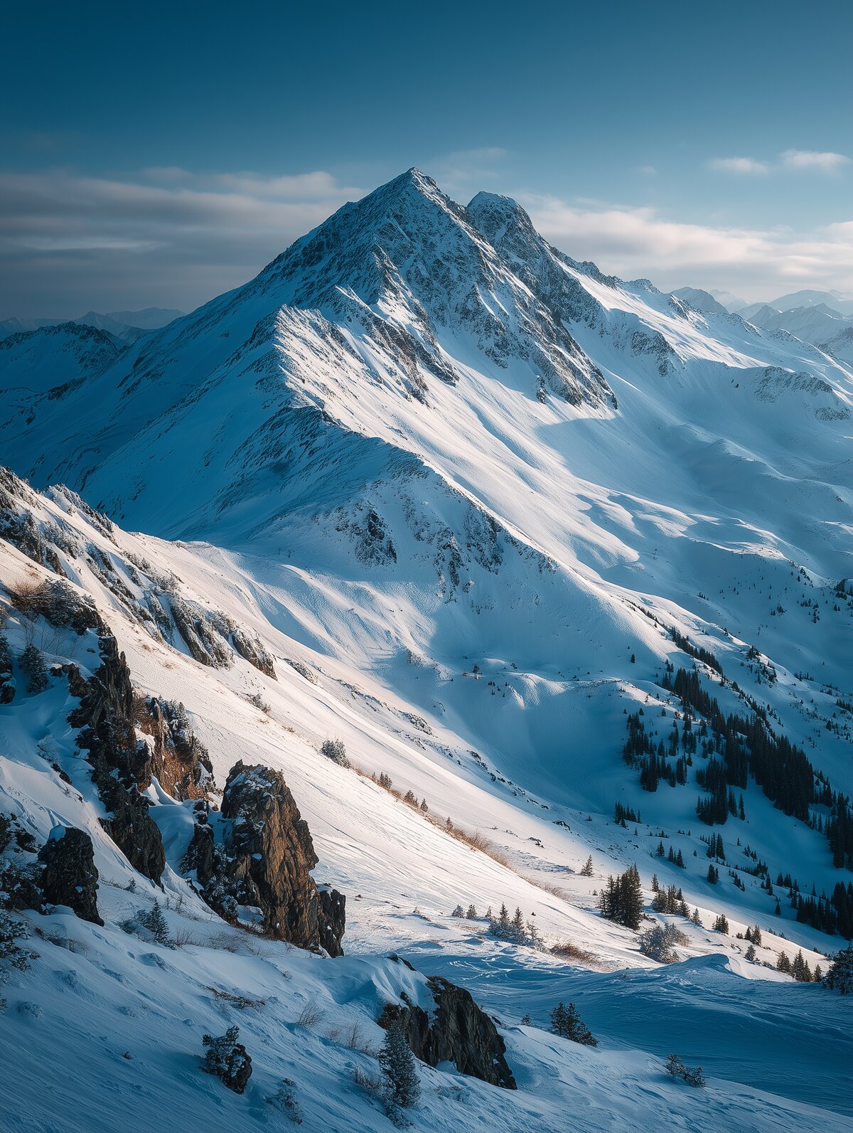 Snow-covered mountain peak at golden hour — EverCash fast cash buyout